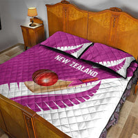 New Zealand Cricket Quilt Bed Set Kiwi Birds Haka Dance Pink Fern Sporty Style