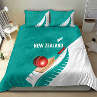 New Zealand Cricket Bedding Set Kiwi Birds Haka Dance Turquoise Fern Sporty Style