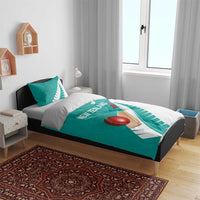 New Zealand Cricket Bedding Set Kiwi Birds Haka Dance Turquoise Fern Sporty Style