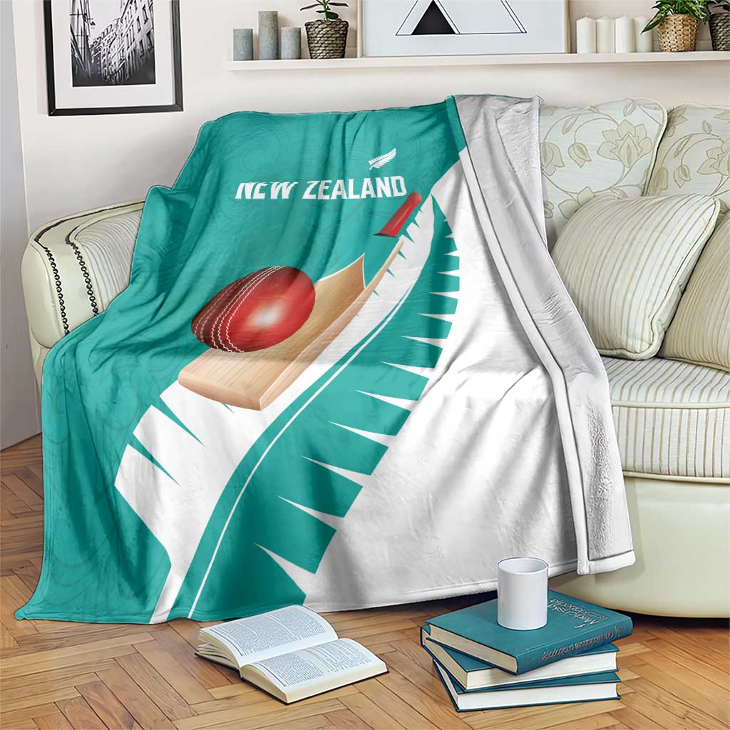 New Zealand Cricket Blanket Kiwi Birds Haka Dance Turquoise Fern Sporty Style