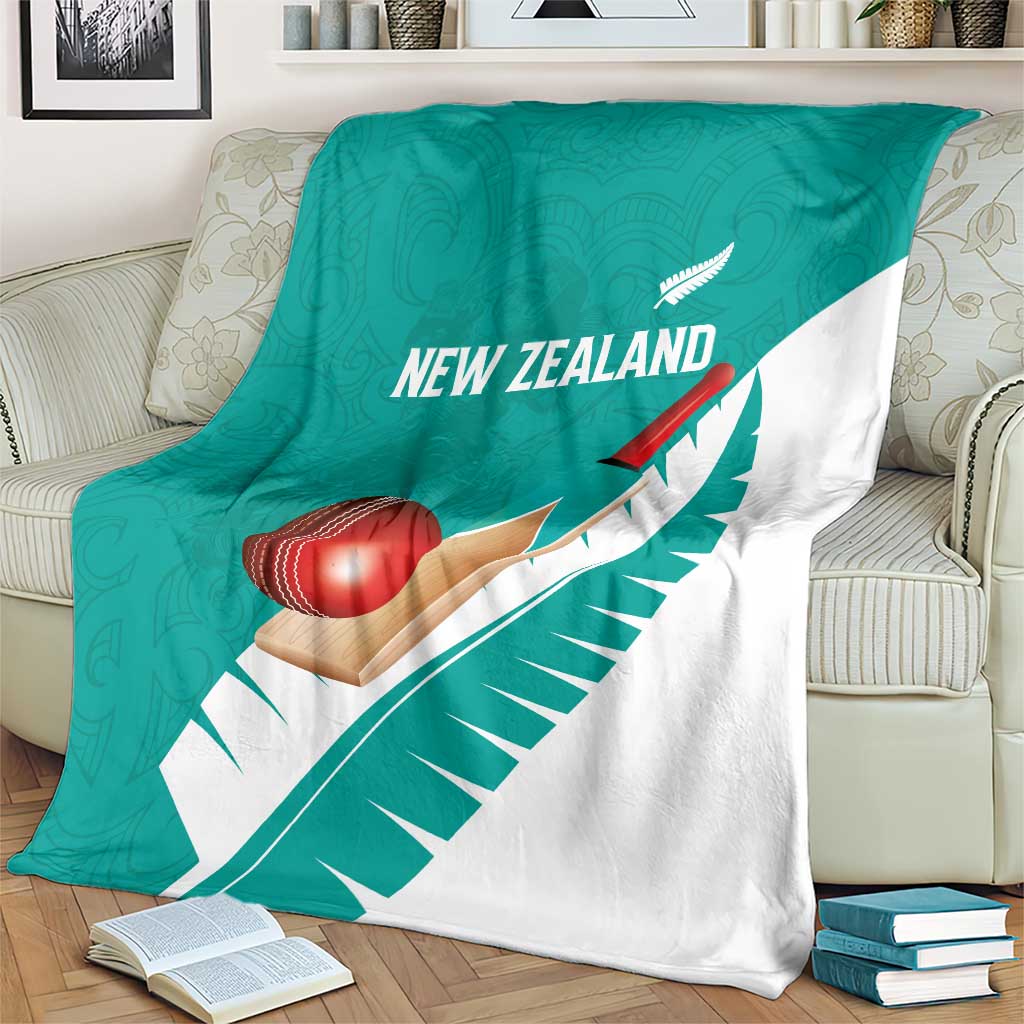 New Zealand Cricket Blanket Kiwi Birds Haka Dance Turquoise Fern Sporty Style