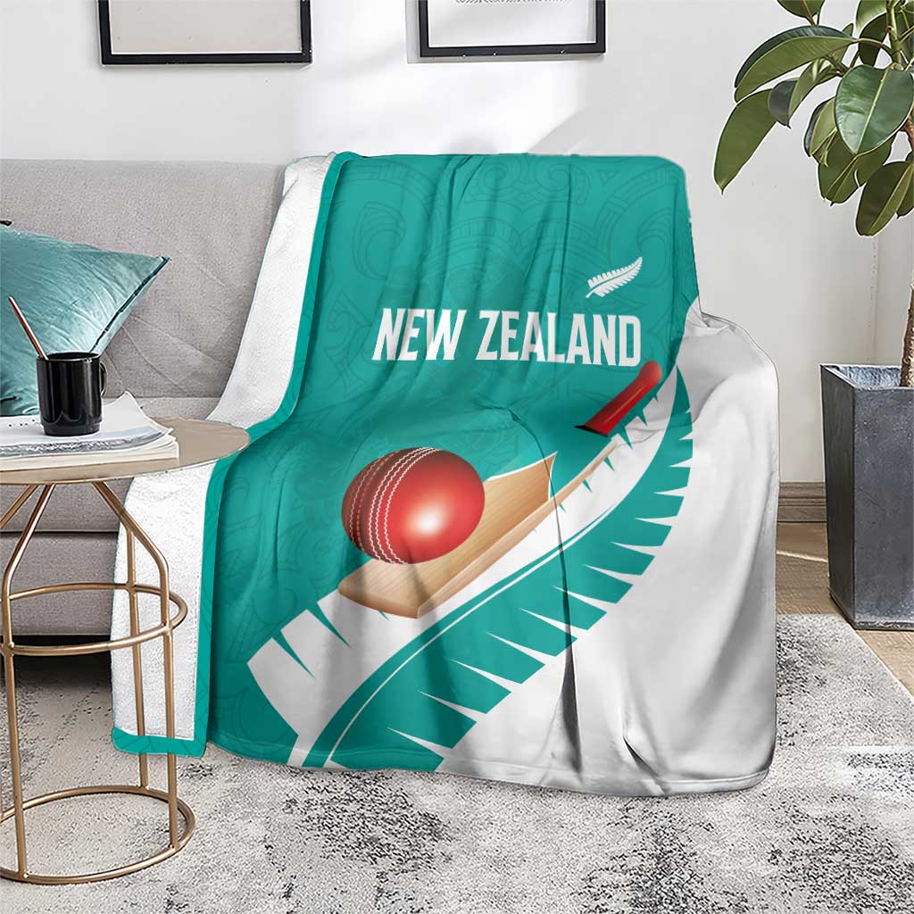New Zealand Cricket Blanket Kiwi Birds Haka Dance Turquoise Fern Sporty Style