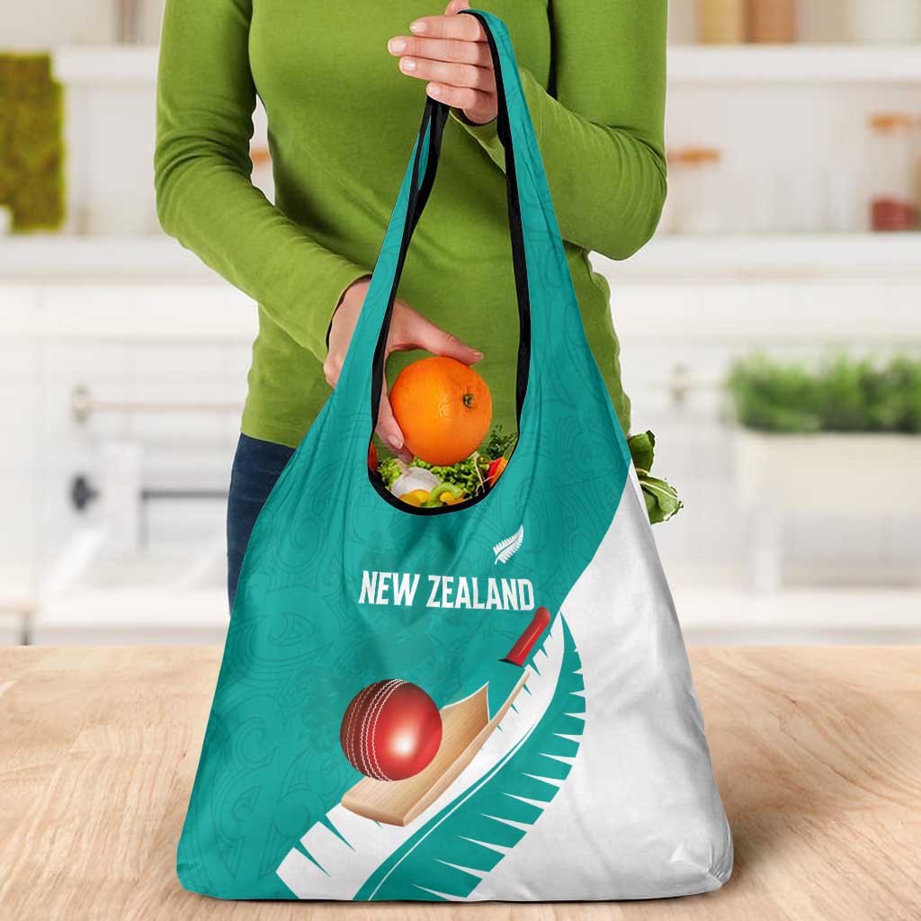 New Zealand Cricket Grocery Bag Kiwi Birds Haka Dance Turquoise Fern Sporty Style