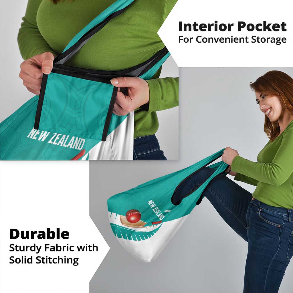 New Zealand Cricket Grocery Bag Kiwi Birds Haka Dance Turquoise Fern Sporty Style