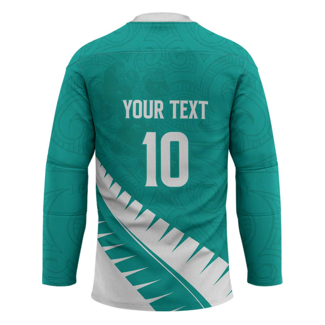 Custom New Zealand Cricket Hockey Jersey Kiwi Birds Haka Dance Turquoise Fern Sporty Style