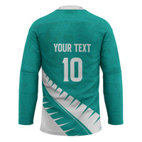 Custom New Zealand Cricket Hockey Jersey Kiwi Birds Haka Dance Turquoise Fern Sporty Style
