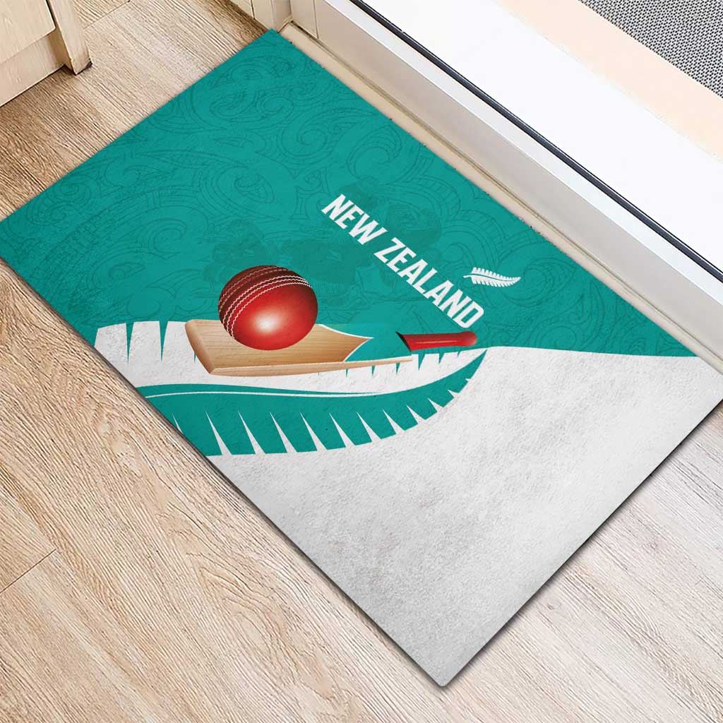New Zealand Cricket Rubber Doormat Kiwi Birds Haka Dance Turquoise Fern Sporty Style