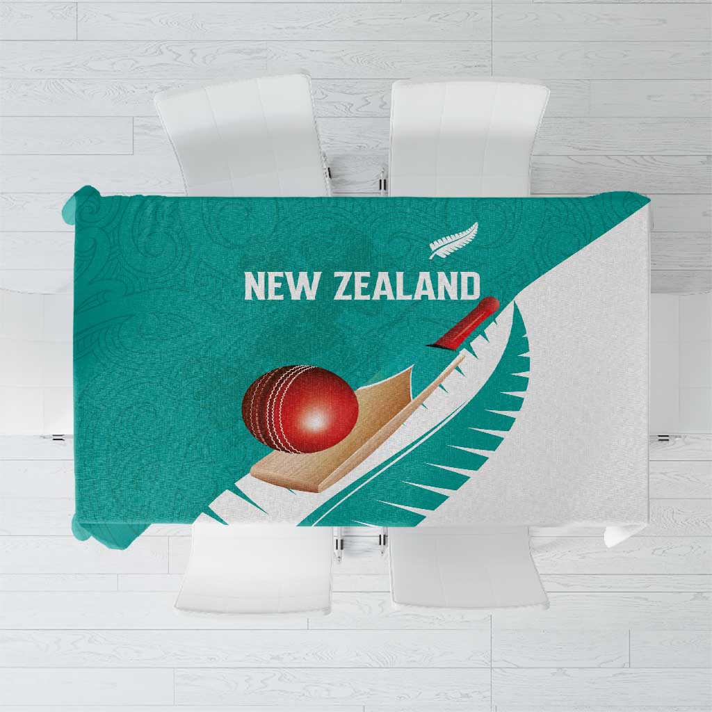 New Zealand Cricket Tablecloth Kiwi Birds Haka Dance Turquoise Fern Sporty Style