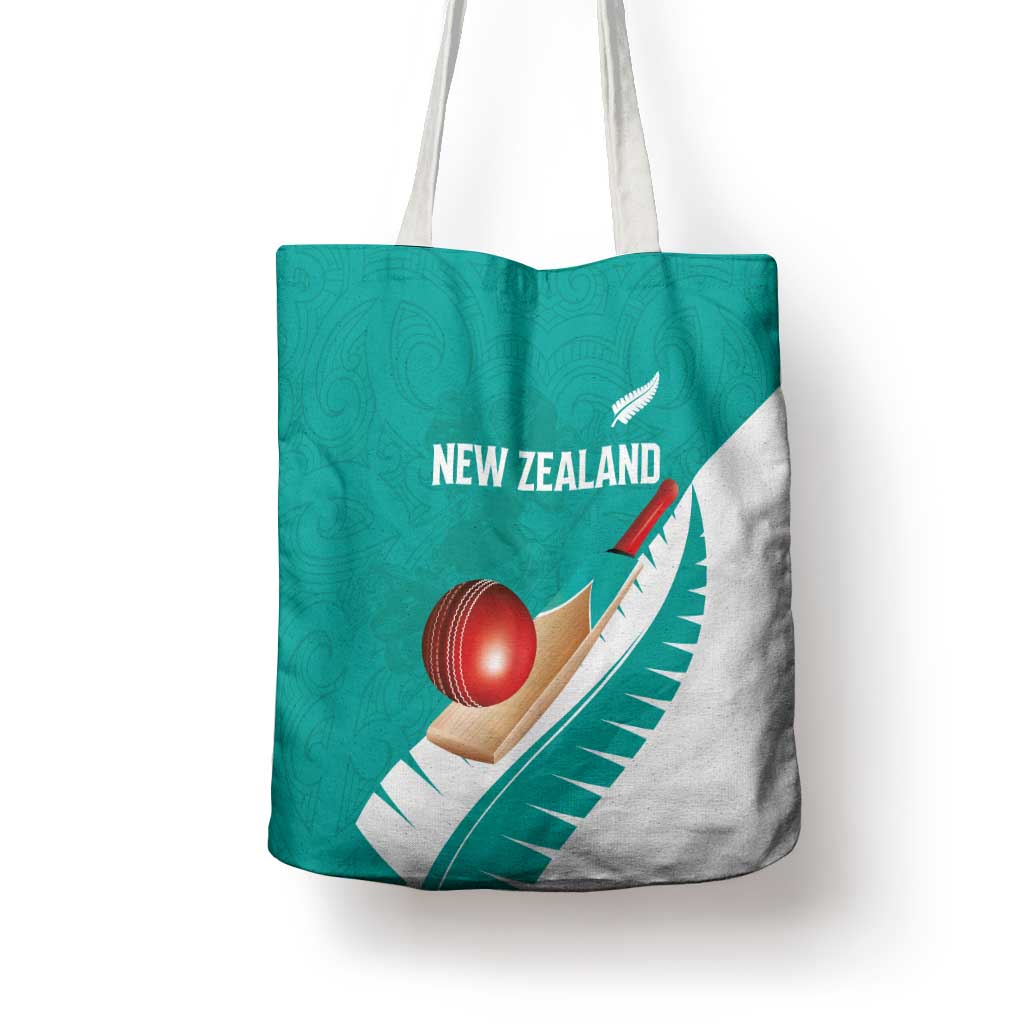 New Zealand Cricket Tote Bag Kiwi Birds Haka Dance Turquoise Fern Sporty Style