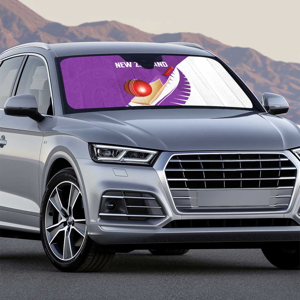 New Zealand Cricket Auto Sun Shade Kiwi Birds Haka Dance Purple Fern Sporty Style