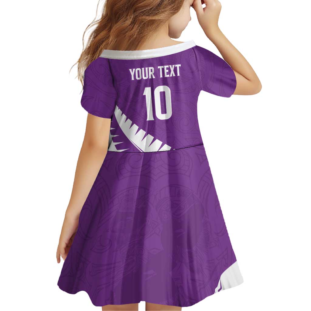 Custom New Zealand Cricket Family Matching Mermaid Dress and Hawaiian Shirt Kiwi Birds Haka Dance Purple Fern Sporty Style LT03 - Polynesian Pride
