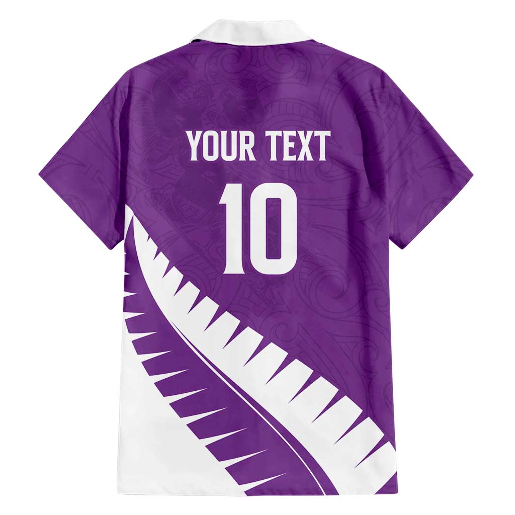 Custom New Zealand Cricket Family Matching Mermaid Dress and Hawaiian Shirt Kiwi Birds Haka Dance Purple Fern Sporty Style LT03 - Polynesian Pride
