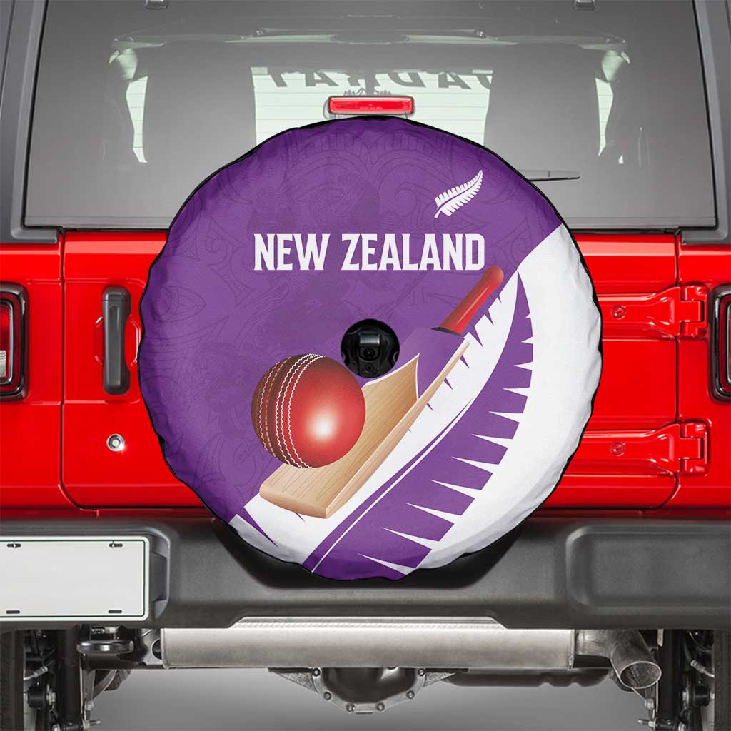 New Zealand Cricket Spare Tire Cover Kiwi Birds Haka Dance Purple Fern Sporty Style