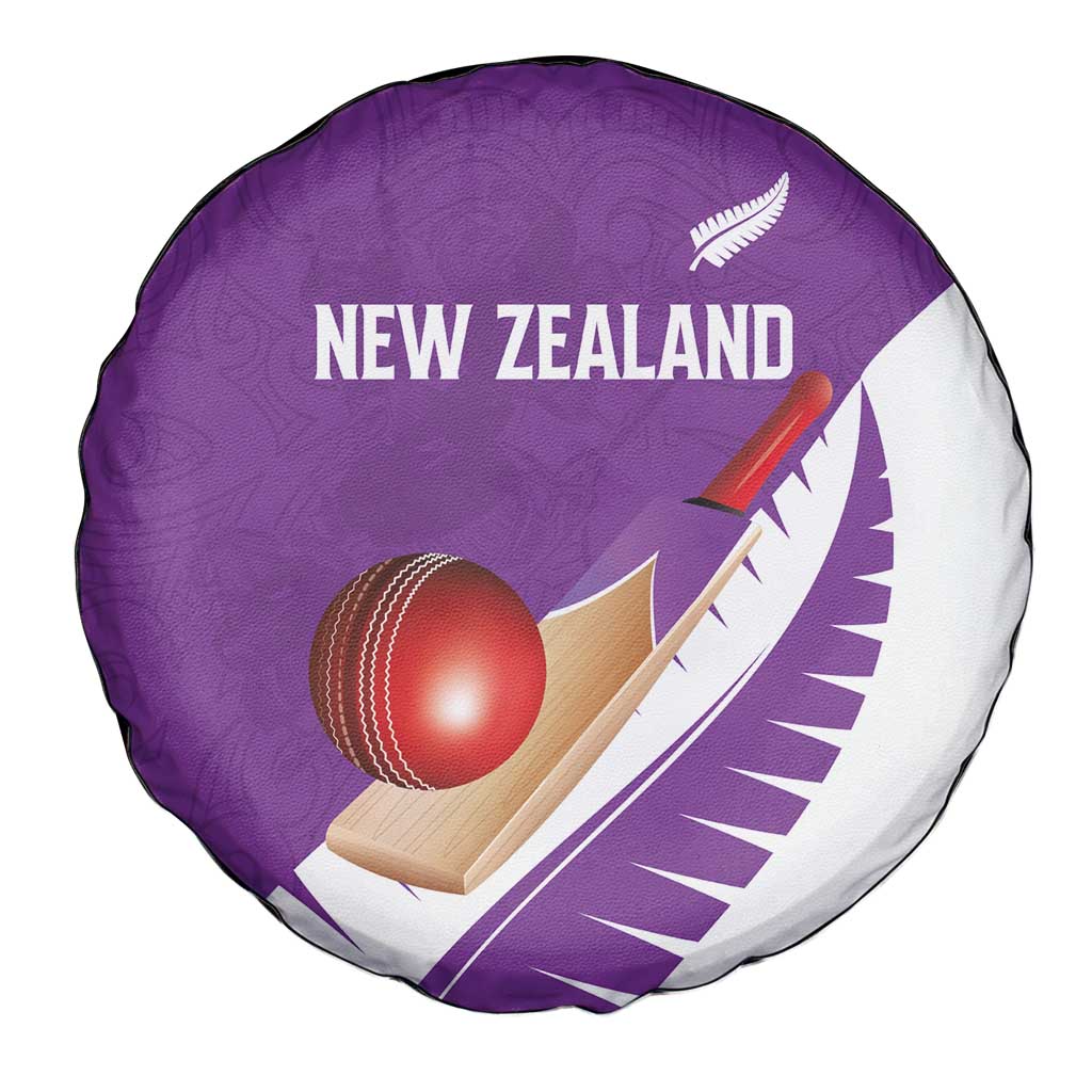New Zealand Cricket Spare Tire Cover Kiwi Birds Haka Dance Purple Fern Sporty Style