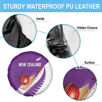 New Zealand Cricket Spare Tire Cover Kiwi Birds Haka Dance Purple Fern Sporty Style