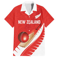 Custom New Zealand Cricket Hawaiian Shirt Kiwi Birds Haka Dance Red Fern Sporty Style
