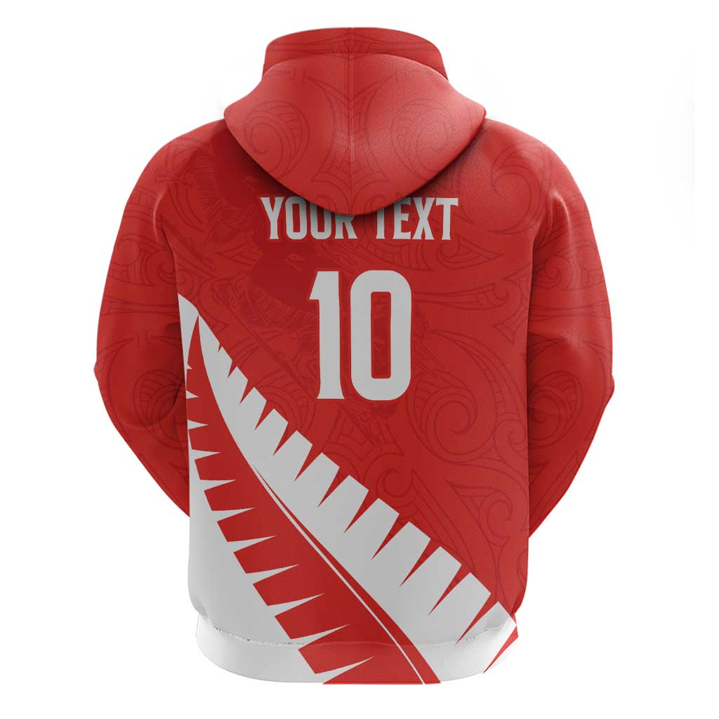Custom New Zealand Cricket Hoodie Kiwi Birds Haka Dance Red Fern Sporty Style