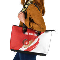 New Zealand Cricket Leather Tote Bag Kiwi Birds Haka Dance Red Fern Sporty Style