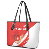 New Zealand Cricket Leather Tote Bag Kiwi Birds Haka Dance Red Fern Sporty Style