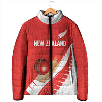 Custom New Zealand Cricket Padded Jacket Kiwi Birds Haka Dance Red Fern Sporty Style