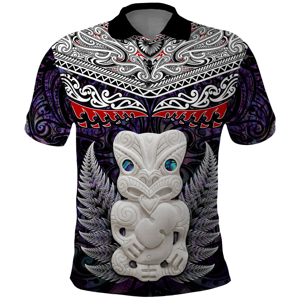 New Zealand Hei Tiki Polo Shirt Maori Purple Papua Shell Pattern LT03 Purple - Polynesian Pride