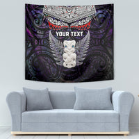 New Zealand Hei Tiki Tapestry Maori Purple Papua Shell Pattern LT03 - Polynesian Pride