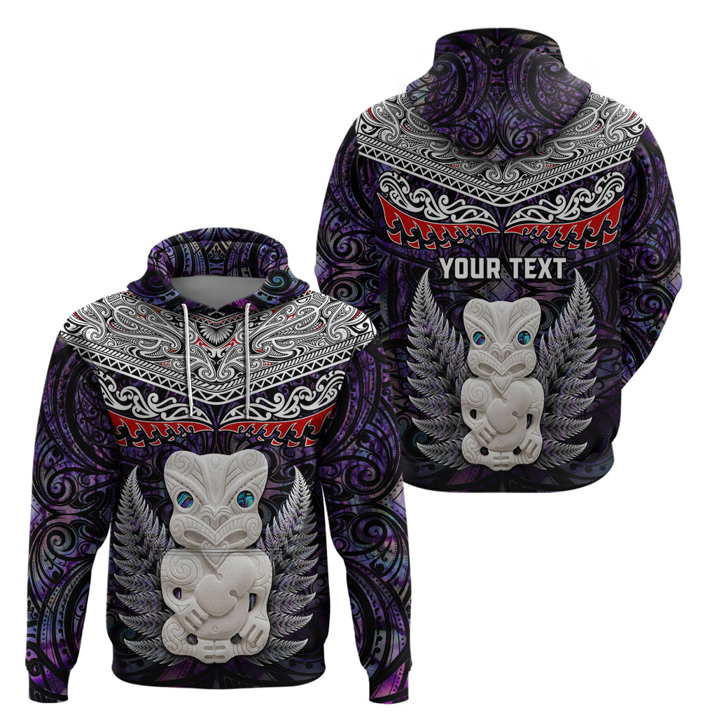 New Zealand Hei Tiki Zip Hoodie Maori Purple Papua Shell Pattern LT03 - Polynesian Pride