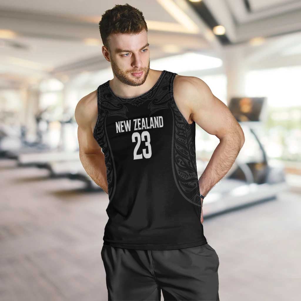 New Zealand Basketball Ta Moko Tribal Custom Men Tank Top LT03 Black - Polynesian Pride