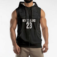 New Zealand Basketball Ta Moko Tribal Custom Sleeveless Zip Hoodie LT03 - Polynesian Pride