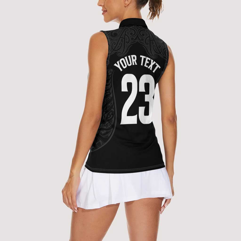 New Zealand Basketball Ta Moko Tribal Custom Women Sleeveless Polo Shirt LT03 - Polynesian Pride