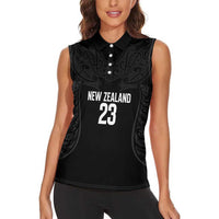 New Zealand Basketball Ta Moko Tribal Custom Women Sleeveless Polo Shirt LT03 - Polynesian Pride