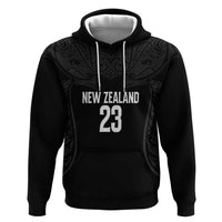 New Zealand Basketball Ta Moko Tribal Custom Zip Hoodie LT03 Pullover Hoodie Black - Polynesian Pride