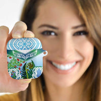 Aotearoa New Zealand Natural Plants AirPods Case Pohutukawa with Silver Ferns Koru Frond Maori Tattoos