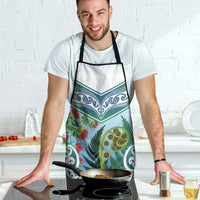 Aotearoa New Zealand Natural Plants Apron Pohutukawa with Silver Ferns Koru Frond Maori Tattoos LT03 - Polynesian Pride