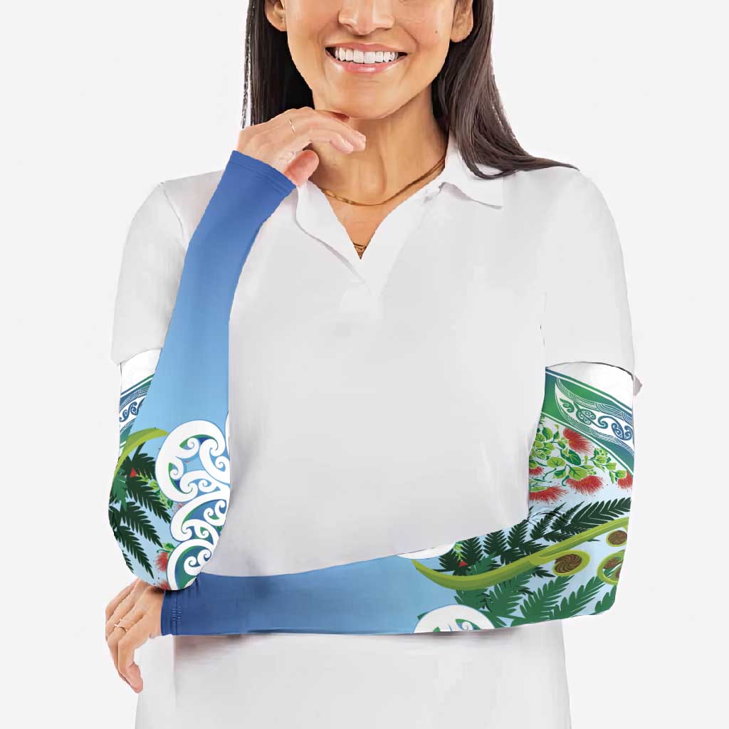 Aotearoa New Zealand Natural Plants Arm Sleeves Pohutukawa with Silver Ferns Koru Frond Maori Tattoos