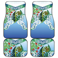 Aotearoa New Zealand Natural Plants Car Mats Pohutukawa with Silver Ferns Koru Frond Maori Tattoos