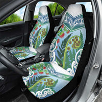 Aotearoa New Zealand Natural Plants Car Seat Cover Pohutukawa with Silver Ferns Koru Frond Maori Tattoos