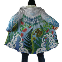 Aotearoa New Zealand Natural Plants Cloak Pohutukawa with Silver Ferns Koru Frond Maori Tattoos