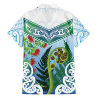 Aotearoa New Zealand Natural Plants Family Matching Mermaid Dress and Hawaiian Shirt Pohutukawa with Silver Ferns Koru Frond Maori Tattoos LT03 - Polynesian Pride