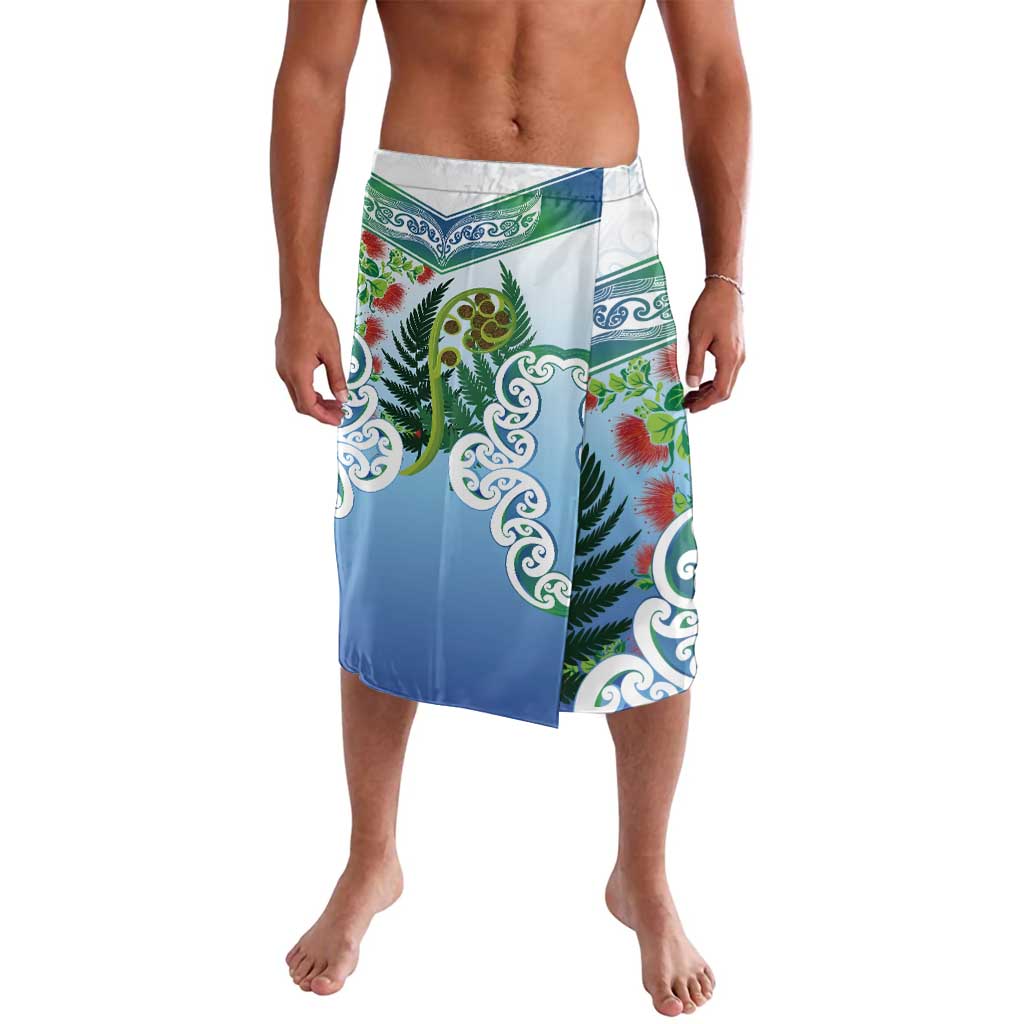 Aotearoa New Zealand Natural Plants Lavalava Pohutukawa with Silver Ferns Koru Frond Maori Tattoos LT03 Multicolor - Polynesian Pride