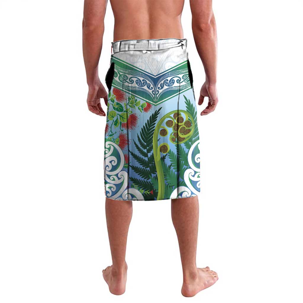 Aotearoa New Zealand Natural Plants Lavalava Pohutukawa with Silver Ferns Koru Frond Maori Tattoos LT03 - Polynesian Pride