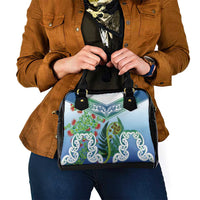 Aotearoa New Zealand Natural Plants Shoulder Handbag Pohutukawa with Silver Ferns Koru Frond Maori Tattoos LT03 - Polynesian Pride