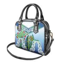 Aotearoa New Zealand Natural Plants Shoulder Handbag Pohutukawa with Silver Ferns Koru Frond Maori Tattoos LT03 - Polynesian Pride