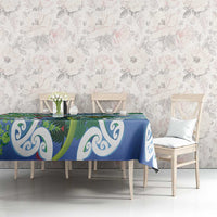 Aotearoa New Zealand Natural Plants Tablecloth Pohutukawa with Silver Ferns Koru Frond Maori Tattoos LT03 - Polynesian Pride