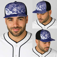 New Zealand Sea Animals with Maori Tribal Tattoo Baseball Net Cap Blue Color LT03 - Polynesian Pride