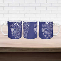 New Zealand Sea Animals with Maori Tribal Tattoo Ceramic Mug Blue Color LT03 - Polynesian Pride