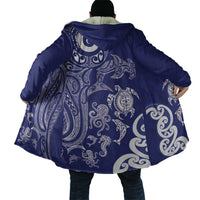 New Zealand Sea Animals with Maori Tribal Tattoo Cloak Blue Color