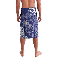 New Zealand Sea Animals with Maori Tribal Tattoo Lavalava Blue Color LT03 - Polynesian Pride