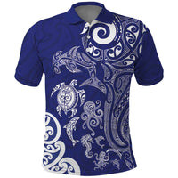 New Zealand Sea Animals with Maori Tribal Tattoo Polo Shirt Blue Color LT03 Blue - Polynesian Pride