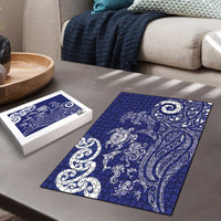 New Zealand Sea Animals with Maori Tribal Tattoo Puzzle Blue Color LT03 - Polynesian Pride